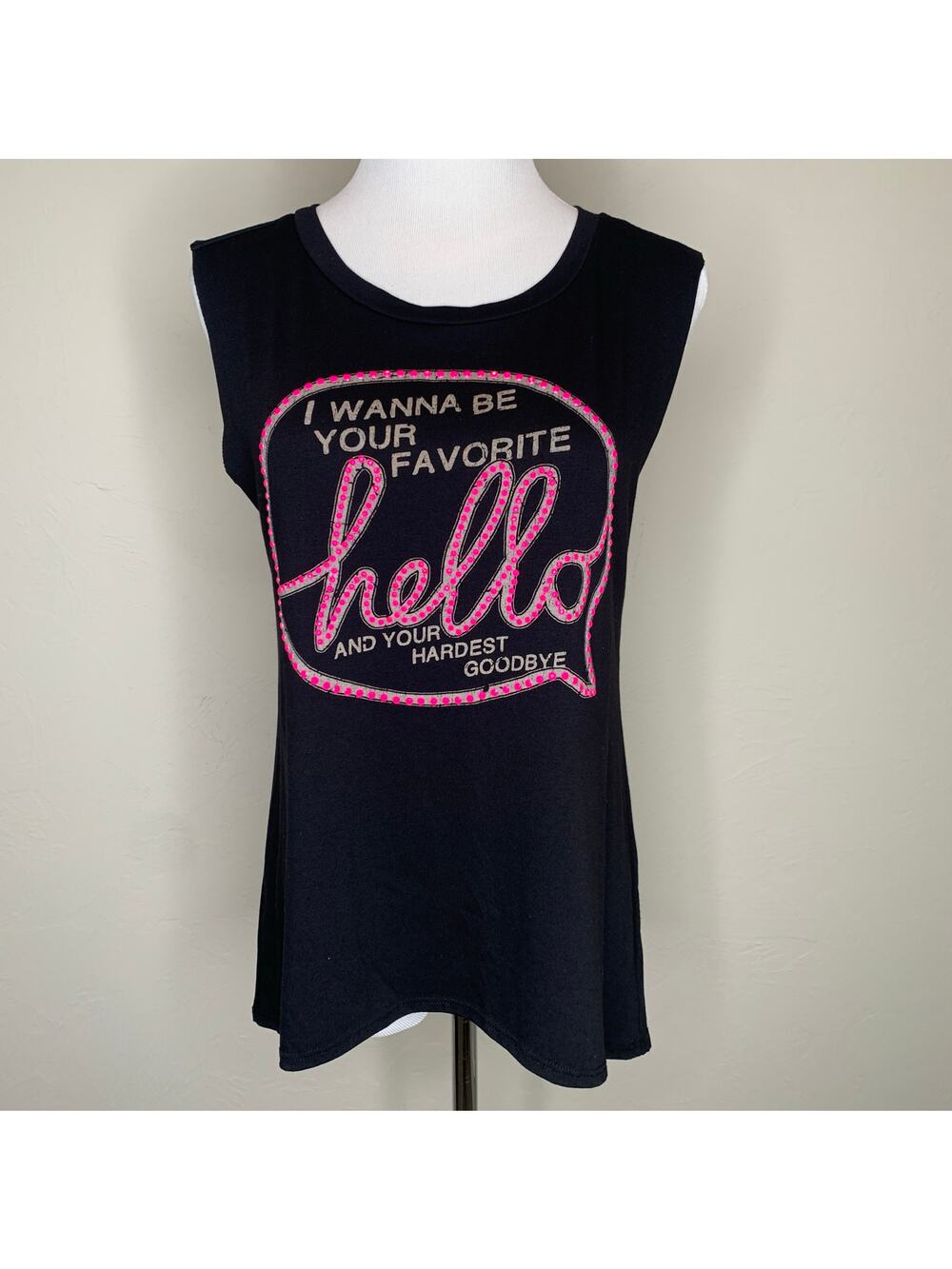 Black Muscle Graphic T Shirt Black Hot Pink Sz Small